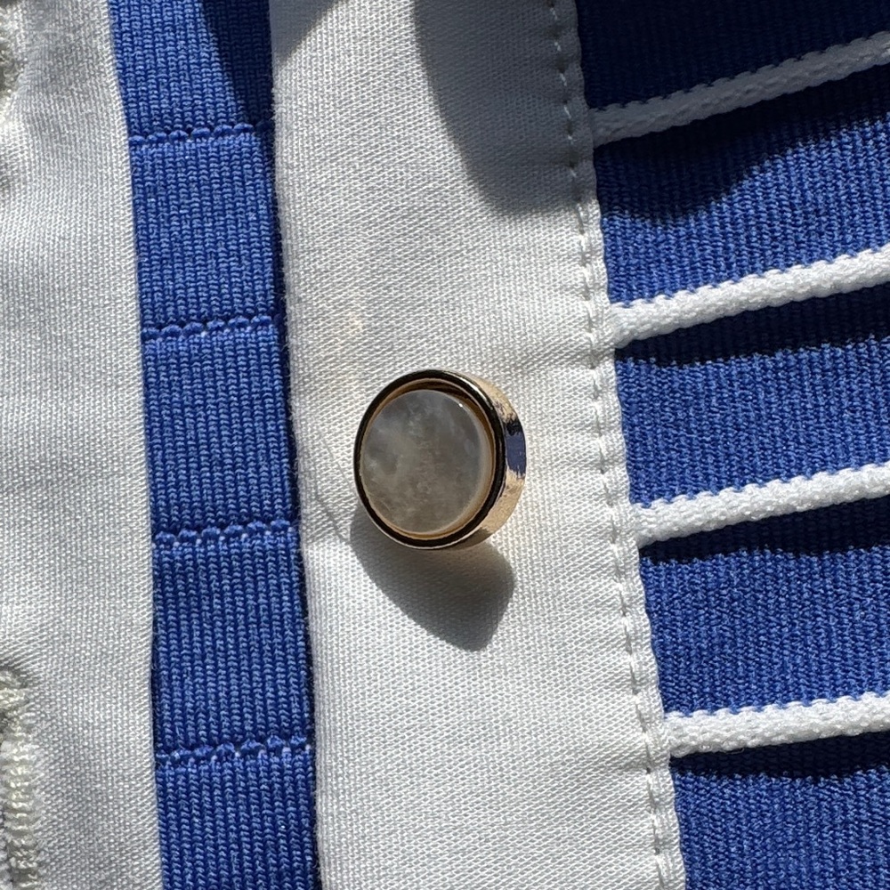 Sara Campbell Blue and White Striped Jacket or Shirt - Picture 4 of 11